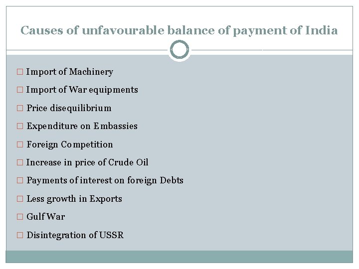 Causes of unfavourable balance of payment of India � Import of Machinery � Import