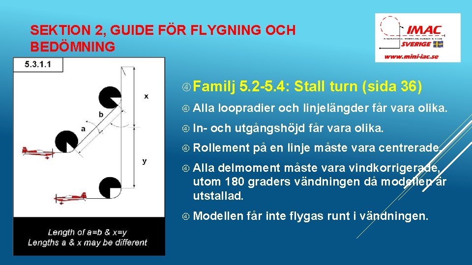 SEKTION 2, GUIDE FÖR FLYGNING OCH BEDÖMNING Familj Alla In- 5. 2 -5. 4: