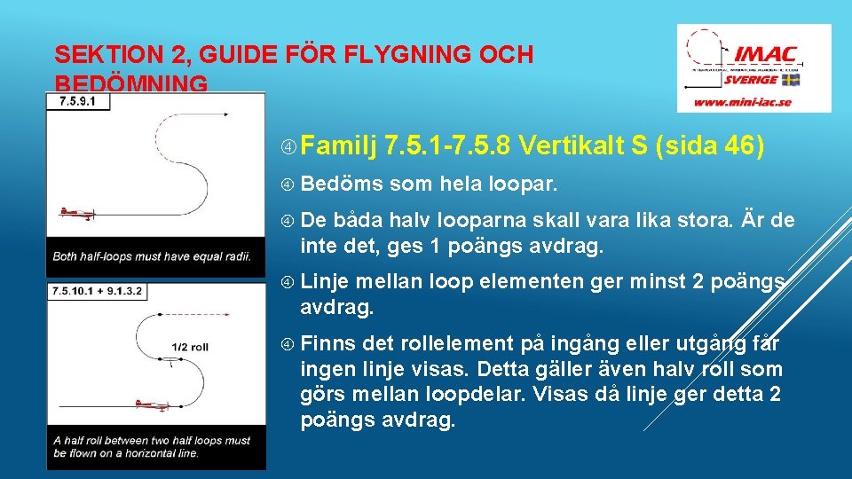 SEKTION 2, GUIDE FÖR FLYGNING OCH BEDÖMNING Familj Bedöms 7. 5. 1 -7. 5.