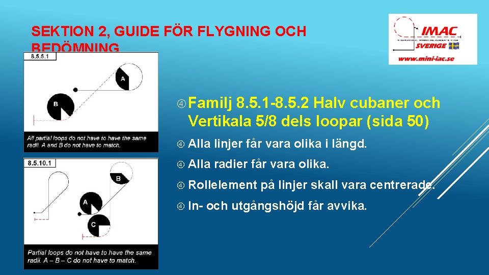 SEKTION 2, GUIDE FÖR FLYGNING OCH BEDÖMNING Familj 8. 5. 1 -8. 5. 2