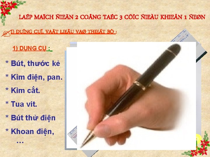 LAÉP MAÏCH ÑIEÄN 2 CO NG TAÉC 3 CÖÏC ÑIEÀU KHIEÅN 1 ÑEØN I)