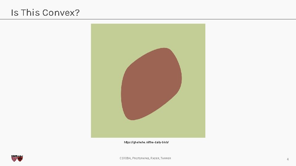 Is This Convex? https: //ghehehe. nl/the-daily-blob/ CS 109 A, PROTOPAPAS, RADER, TANNER 4 