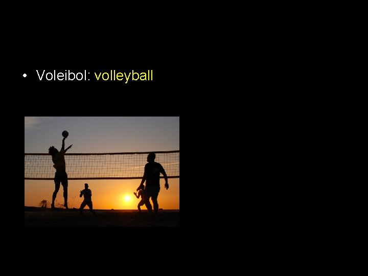  • Voleibol: volleyball 