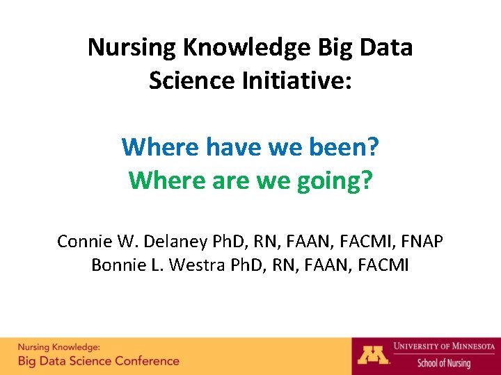 Nursing Knowledge Big Data Science Initiative: Where have we been? Where are we going?