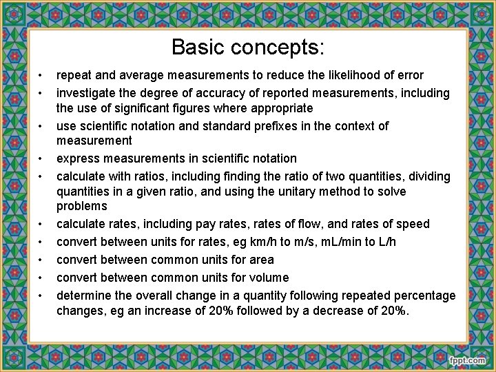 Basic concepts: • • • repeat and average measurements to reduce the likelihood of