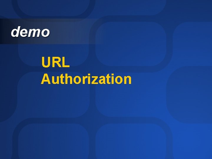 demo URL Authorization 