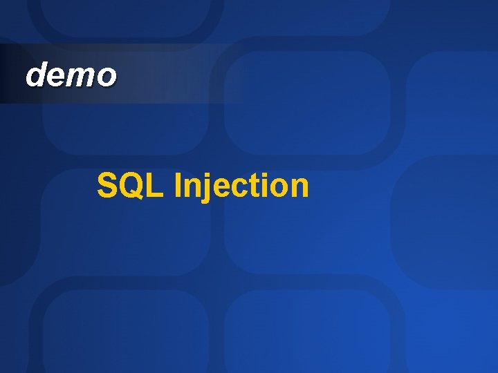 demo SQL Injection 