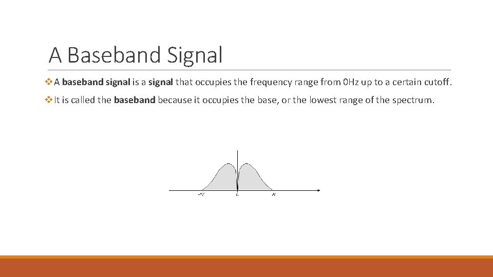 A Baseband Signal v. A baseband signal is a signal that occupies the frequency