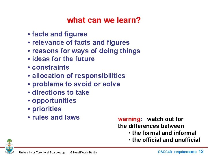 what can we learn? • facts and figures • relevance of facts and figures