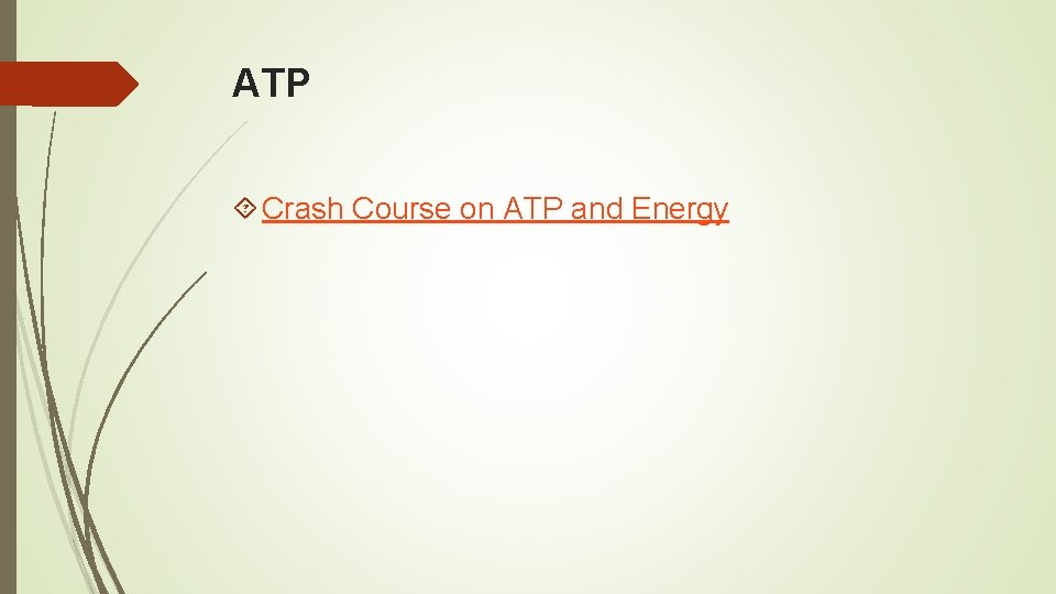 ATP Crash Course on ATP and Energy ATP Crash Course on ATP and Energy