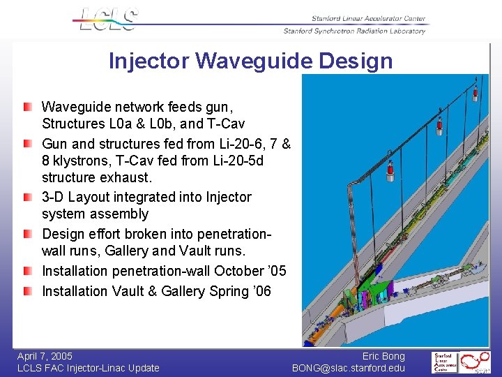 Injector Waveguide Design Waveguide network feeds gun, Structures L 0 a & L 0