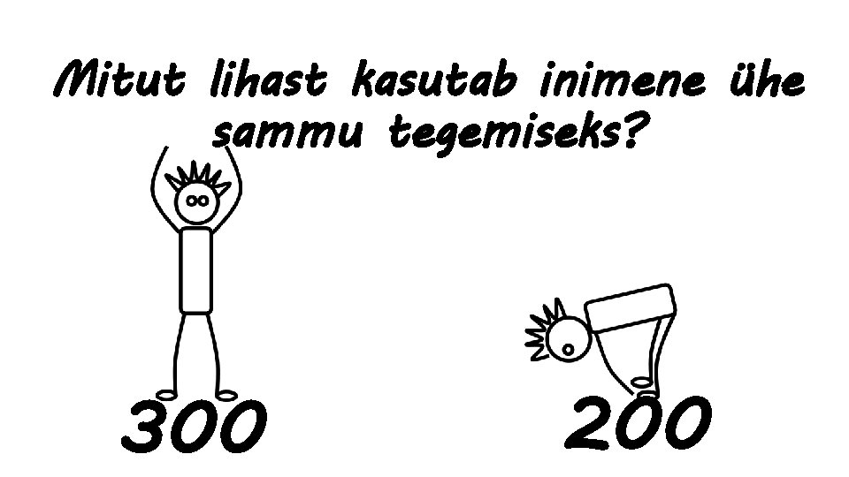 Mitut lihast kasutab inimene ühe sammu tegemiseks? 300 200 