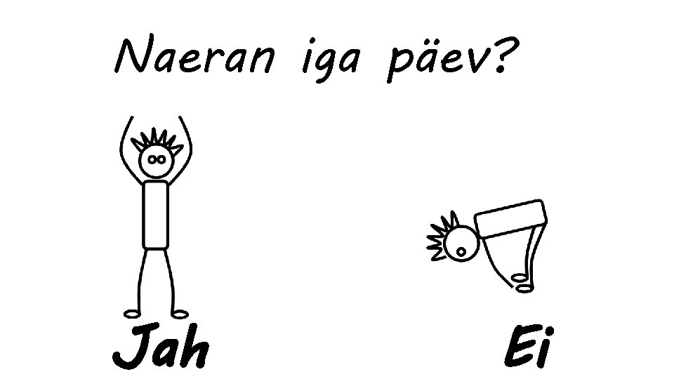 Naeran iga päev? Jah Ei 