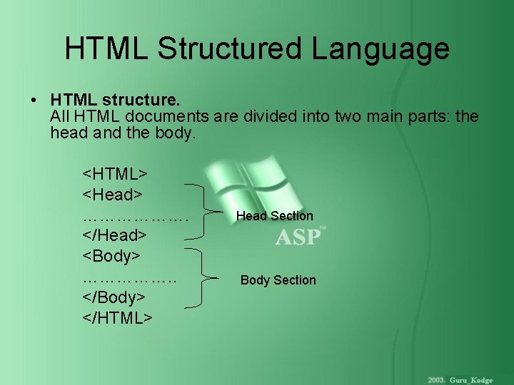 Chapter 1 Web Publishing i Basic HTML concepts