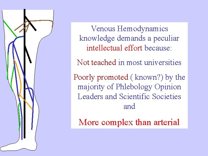 Venous Hemodynamics knowledge demands a peculiar intellectual effort because: Not teached in most universities