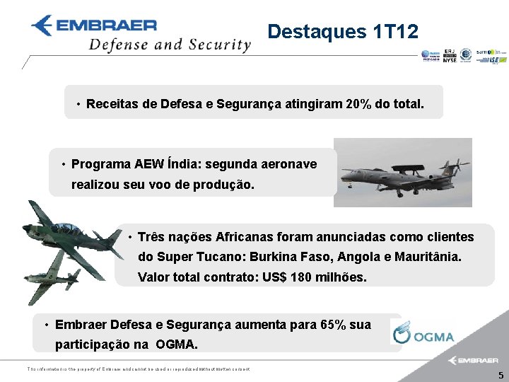 Destaques 1 T 12 • Receitas de Defesa e Segurança atingiram 20% do total.