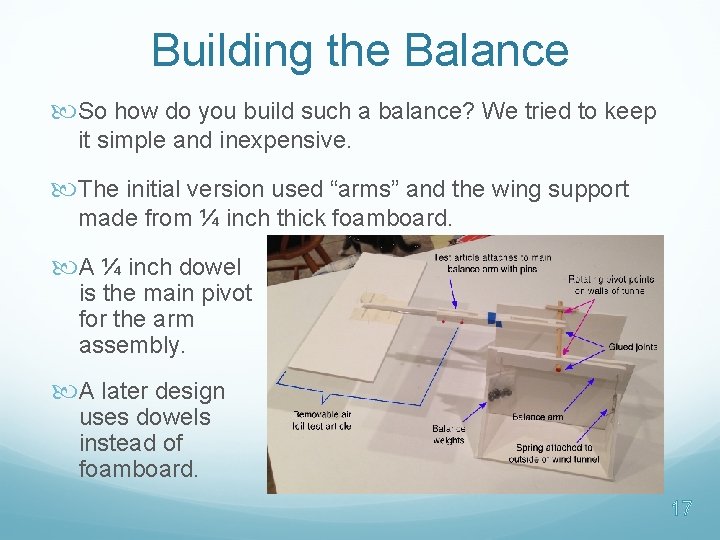 Building the Balance So how do you build such a balance? We tried to Building the Balance So how do you build such a balance? We tried to