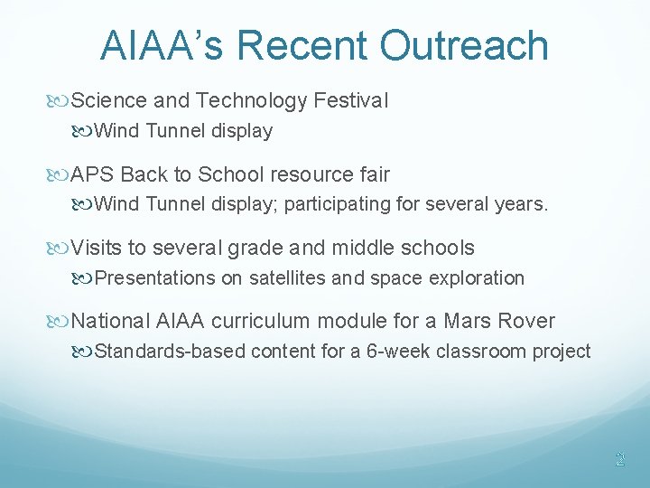 AIAA’s Recent Outreach Science and Technology Festival Wind Tunnel display APS Back to School AIAA’s Recent Outreach Science and Technology Festival Wind Tunnel display APS Back to School