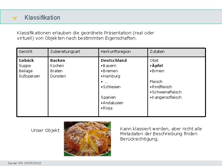  Klassifikation klassifikation Klassifikationen erlauben die geordnete Präsentation (real oder virtuell) von Objekten nach