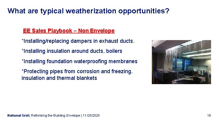 What are typical weatherization opportunities? EE Sales Playbook – Non Envelope *Installing/replacing dampers in