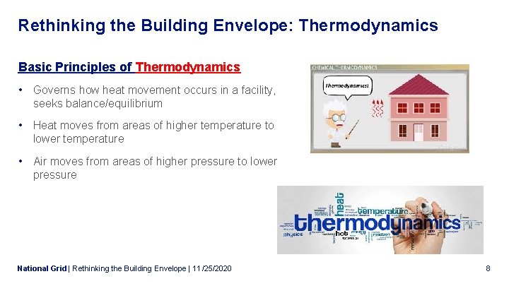 Rethinking the Building Envelope: Thermodynamics Basic Principles of Thermodynamics • Governs how heat movement