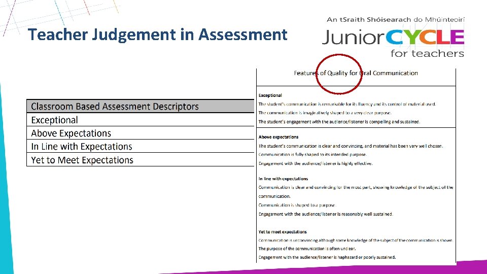 Teacher Judgement in Assessment 