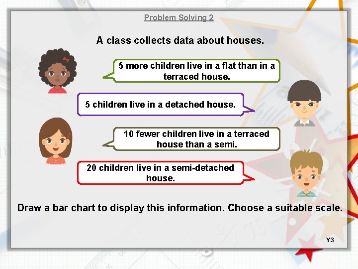 Problem Solving 2 A class collects data about houses. 5 more children live in