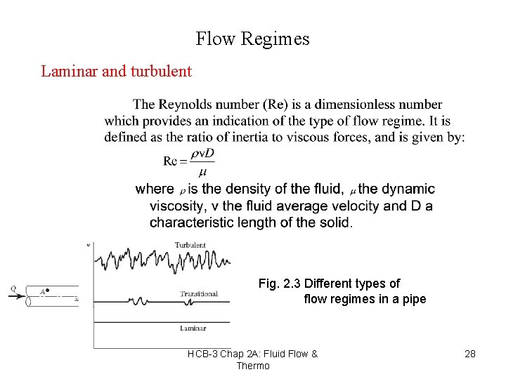 Flow Regimes Laminar and turbulent Fig. 2. 3 Different types of flow regimes in