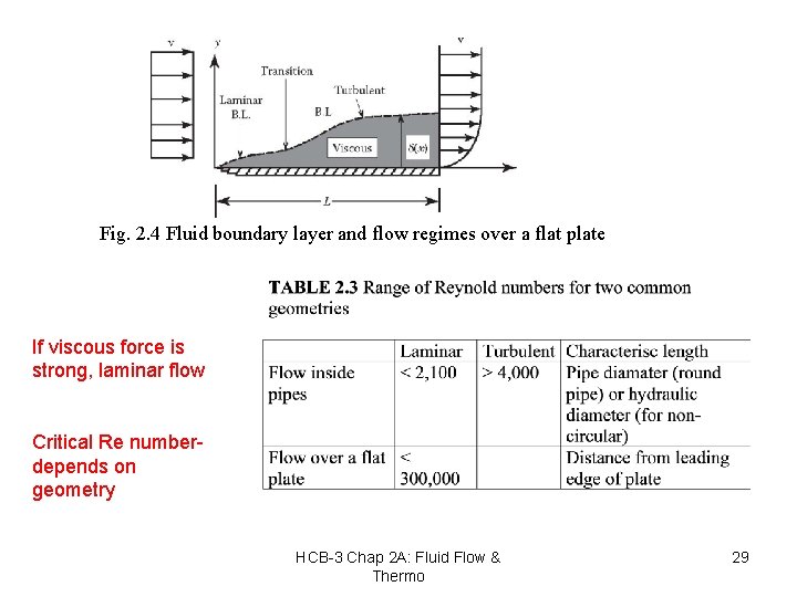 Fig. 2. 4 Fluid boundary layer and flow regimes over a flat plate flat
