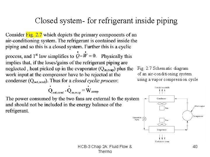 Closed system- for refrigerant inside piping Fig. 2. 7 Schematic diagram of an air-conditioning