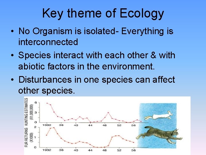 Key theme of Ecology • No Organism is isolated- Everything is interconnected • Species