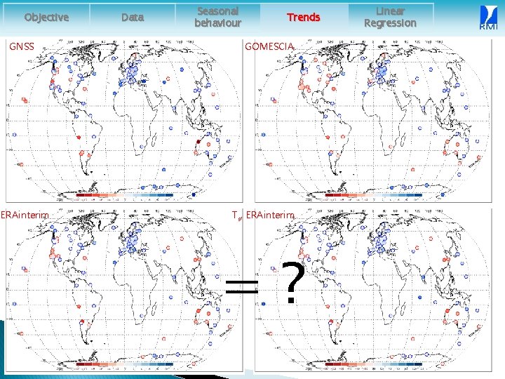 Objective GNSS ERAinterim Data Seasonal behaviour Trends GOMESCIA Ts, ERAinterim =? Linear Regression 