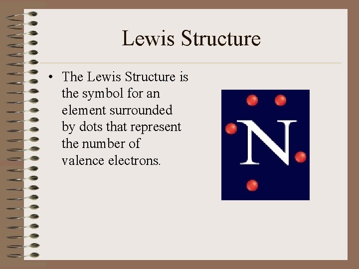 Lewis Structure • The Lewis Structure is the symbol for an element surrounded by Lewis Structure • The Lewis Structure is the symbol for an element surrounded by