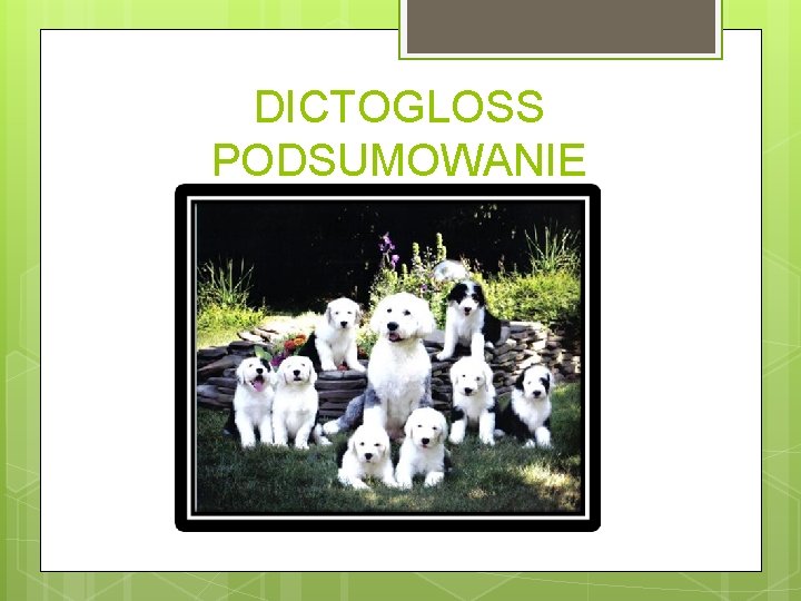 DICTOGLOSS PODSUMOWANIE 