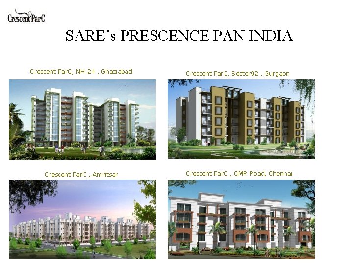 SARE’s PRESCENCE PAN INDIA Crescent Par. C, NH-24 , Ghaziabad Crescent Par. C, Sector SARE’s PRESCENCE PAN INDIA Crescent Par. C, NH-24 , Ghaziabad Crescent Par. C, Sector