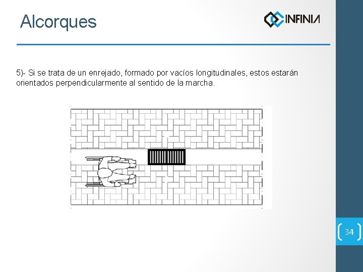 Alcorques 5)- Si se trata de un enrejado, formado por vacíos longitudinales, estos estarán