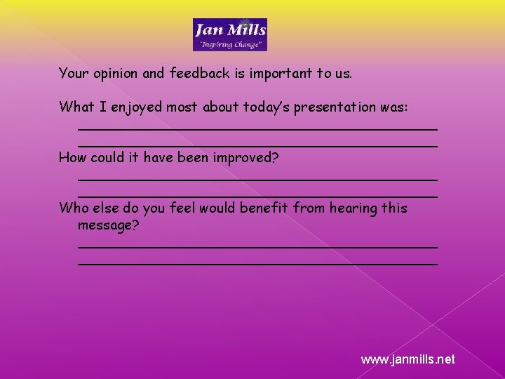Your opinion and feedback is important to us. What I enjoyed most about today’s