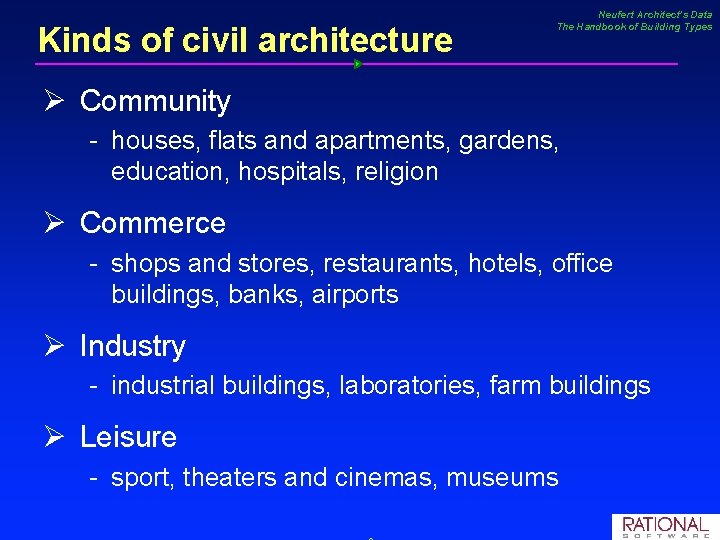 Kinds of civil architecture Neufert Architect’s Data The Handbook of Building Types Ø Community Kinds of civil architecture Neufert Architect’s Data The Handbook of Building Types Ø Community