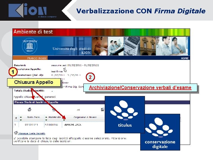 Verbalizzazione CON Firma Digitale 1 Chiusura Appello 2 Archiviazione/Conservazione verbali d’esame 