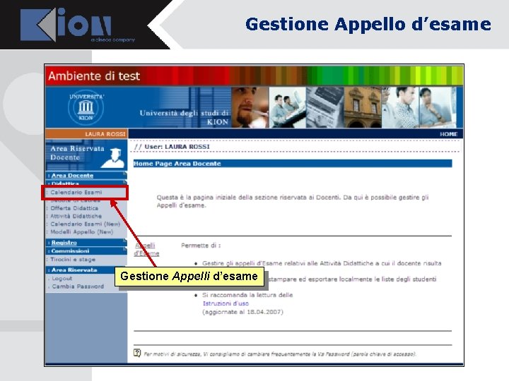 Gestione Appello d’esame Gestione Appelli d’esame 