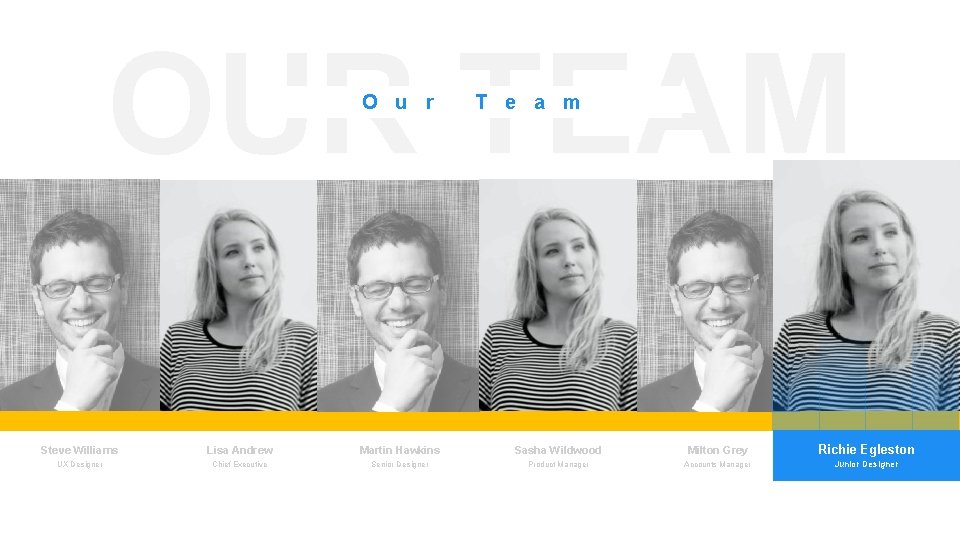 OUR TEAM O u r T e a m Steve Williams Lisa Andrew Martin