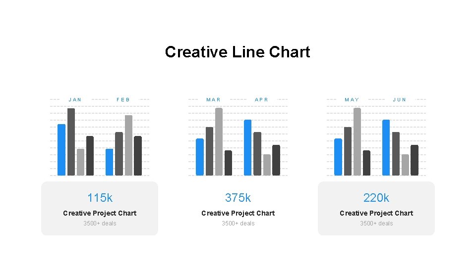 Creative Line Chart JAN FEB MAR APR MAY JUN 115 k 375 k 220