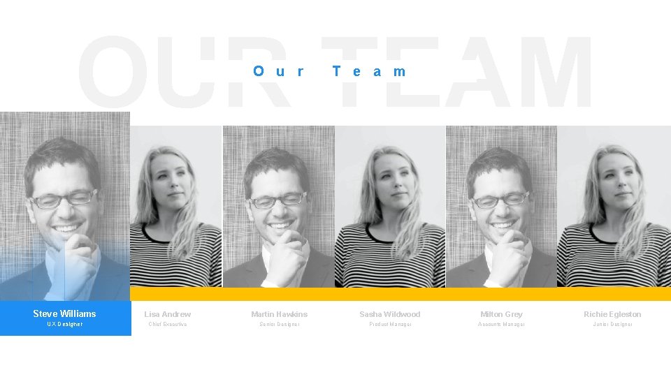 OUR TEAM O u r T e a m Steve Williams Lisa Andrew Martin