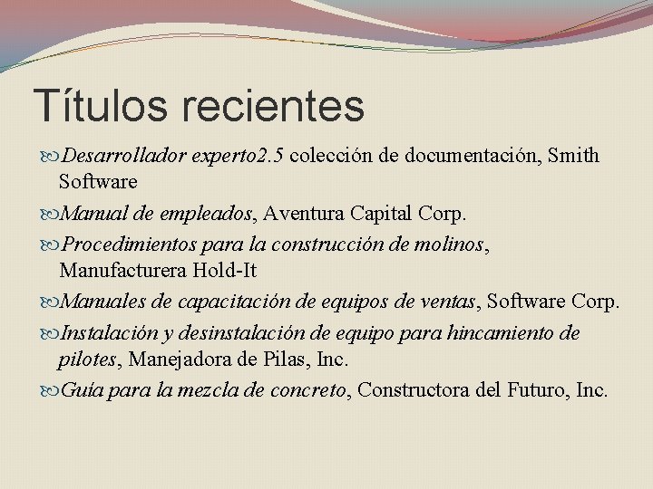 Títulos recientes Desarrollador experto 2. 5 colección de documentación, Smith Software Manual de empleados,