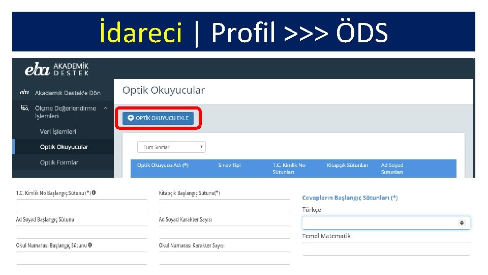 İdareci | Profil >>> ÖDS 