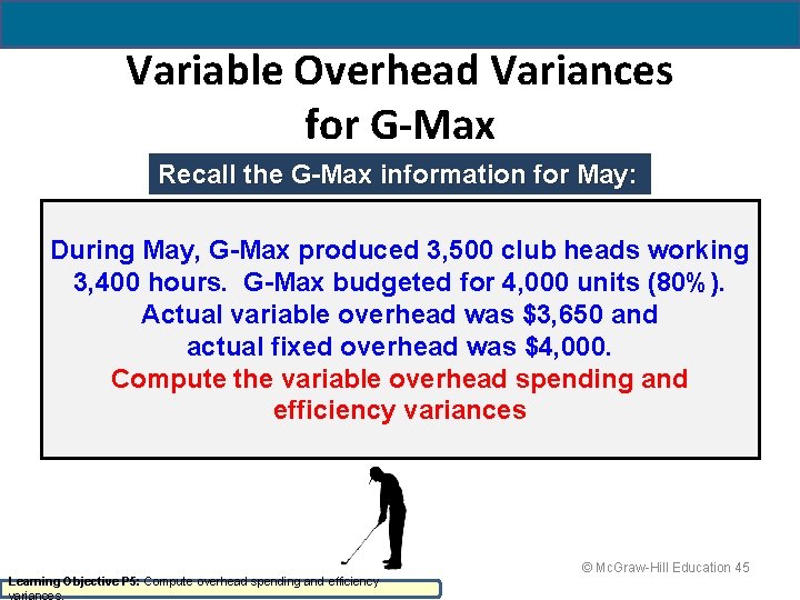 Variable Overhead Variances for G-Max Recall the G-Max information for May: During May, G-Max