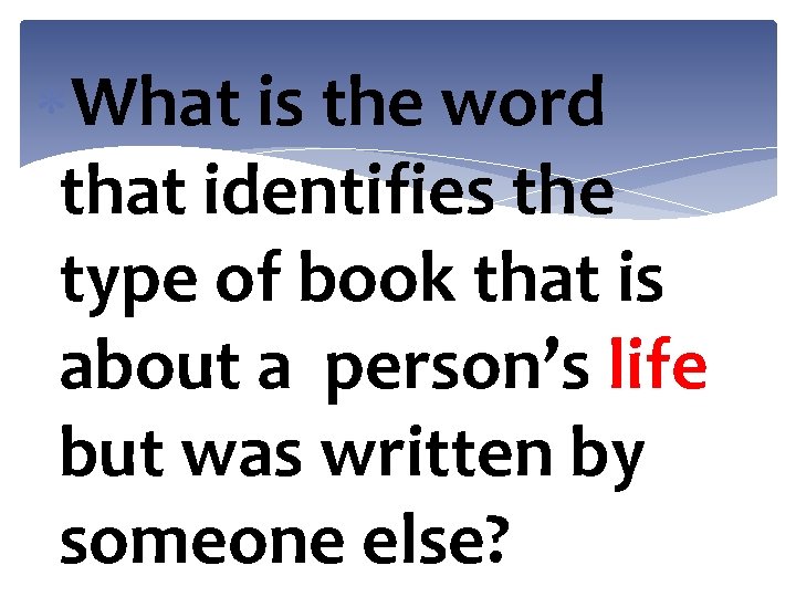  What is the word that identifies the type of book that is about