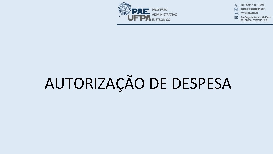 AUTORIZAÇÃO DE DESPESA 