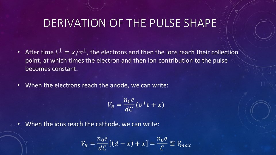 DERIVATION OF THE PULSE SHAPE 