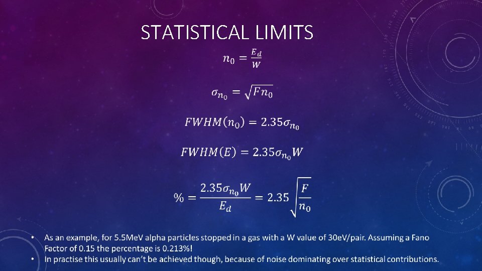 STATISTICAL LIMITS 